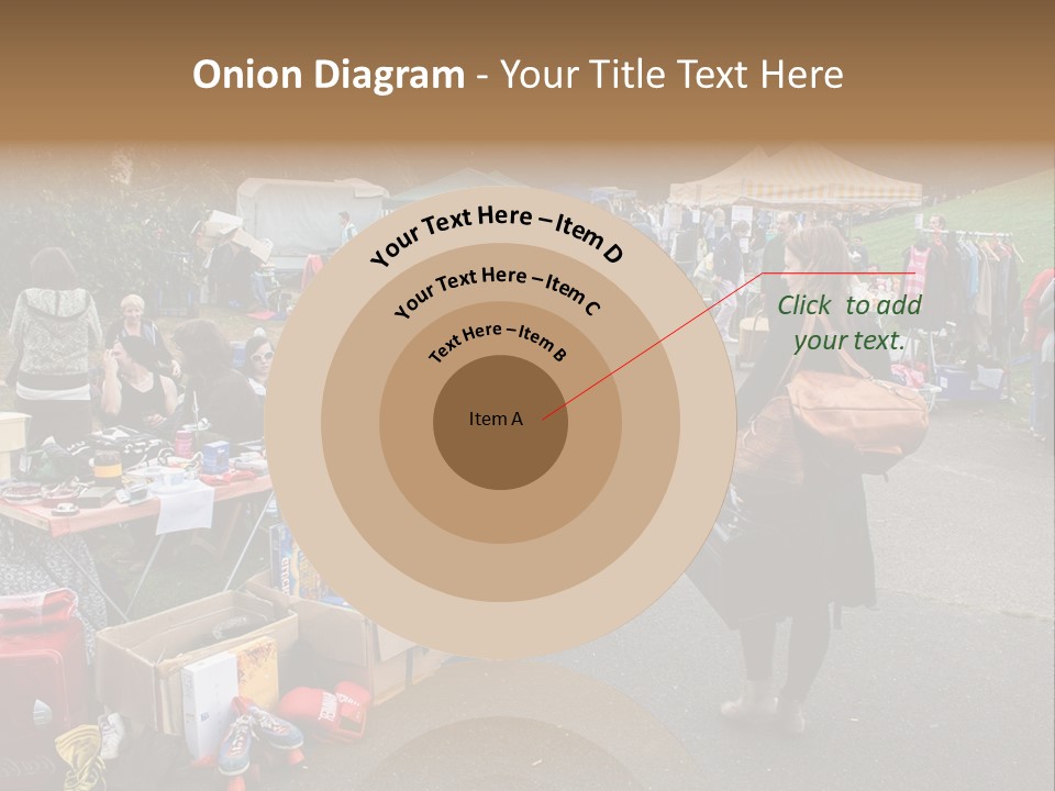 A Group Of People Standing Around A Table With Many Items On It PowerPoint Template