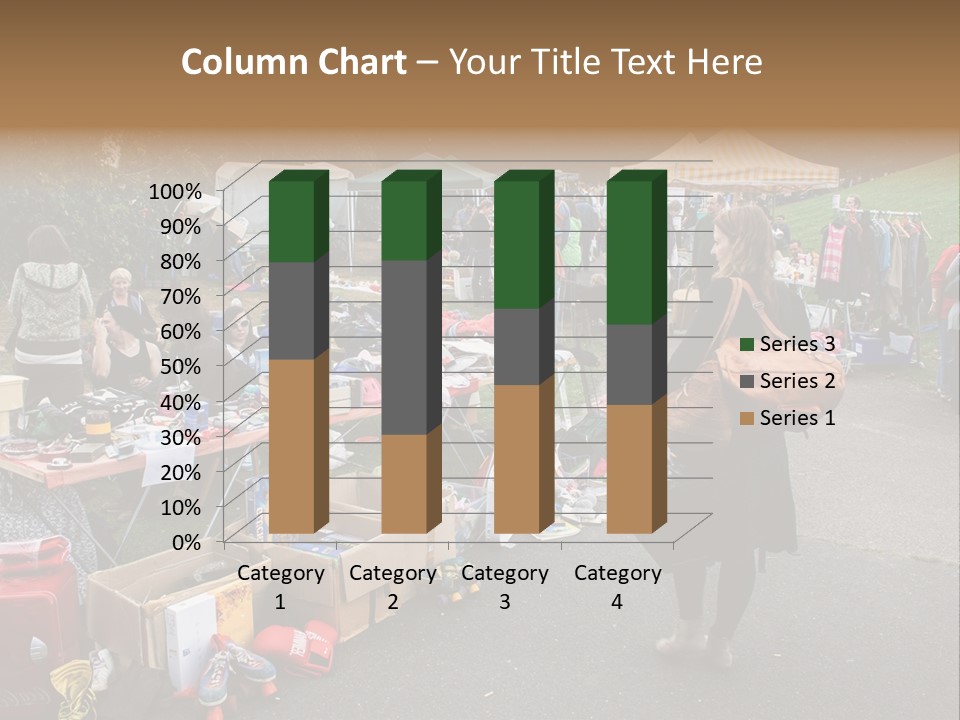 A Group Of People Standing Around A Table With Many Items On It PowerPoint Template