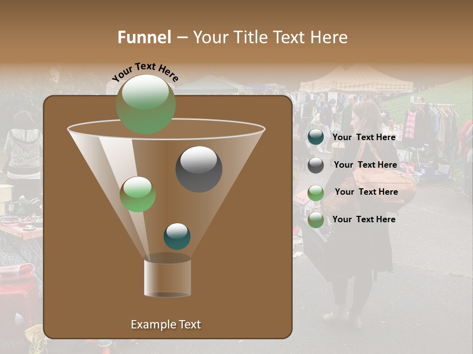 A Group Of People Standing Around A Table With Many Items On It PowerPoint Template