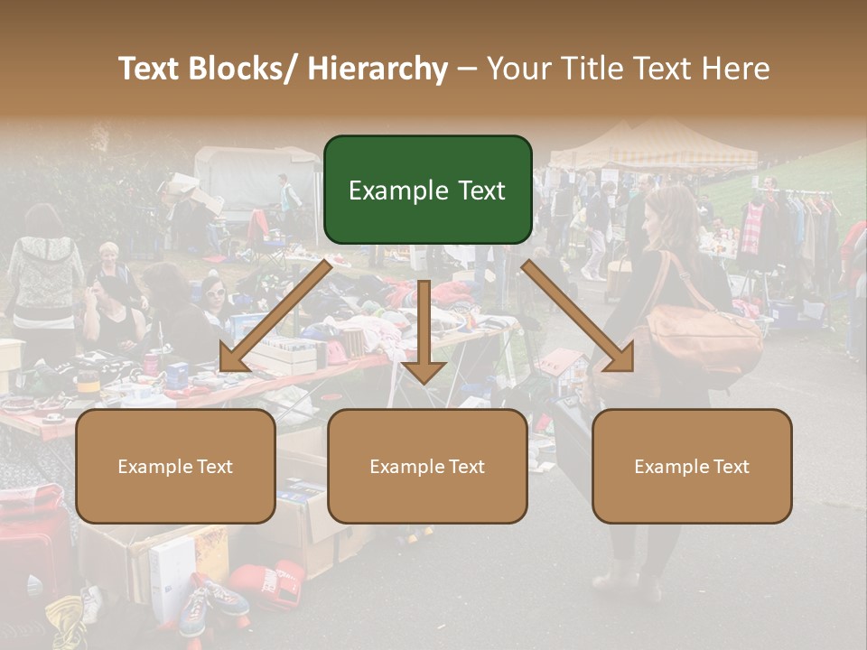 A Group Of People Standing Around A Table With Many Items On It PowerPoint Template