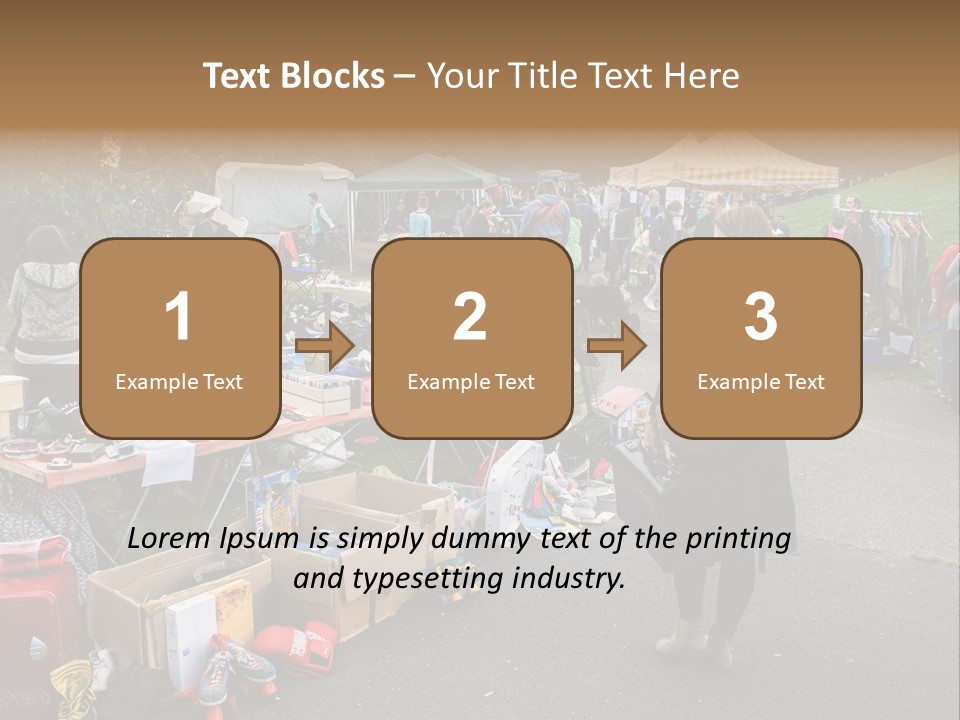 A Group Of People Standing Around A Table With Many Items On It PowerPoint Template