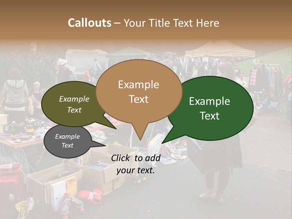 A Group Of People Standing Around A Table With Many Items On It PowerPoint Template