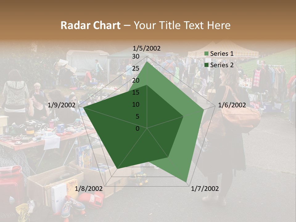 A Group Of People Standing Around A Table With Many Items On It PowerPoint Template