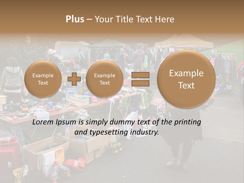 A Group Of People Standing Around A Table With Many Items On It PowerPoint Template