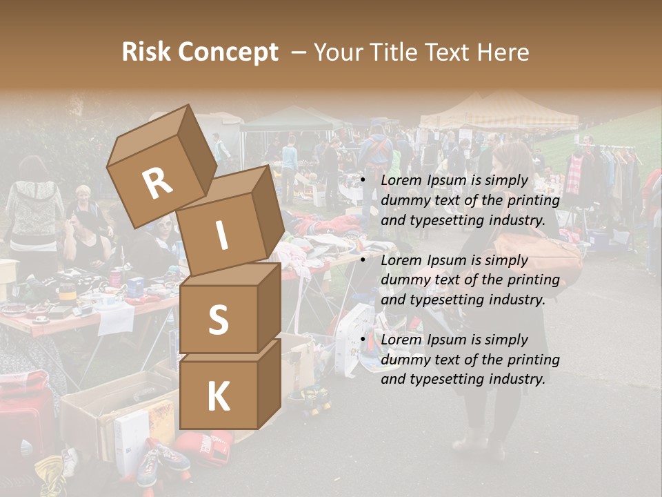 A Group Of People Standing Around A Table With Many Items On It PowerPoint Template