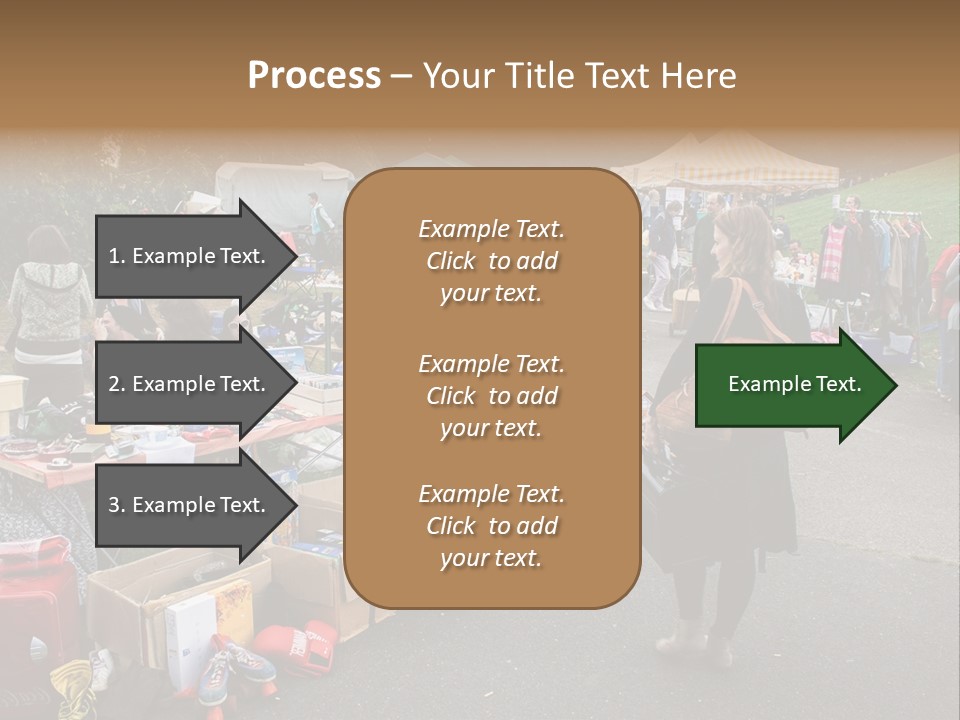A Group Of People Standing Around A Table With Many Items On It PowerPoint Template