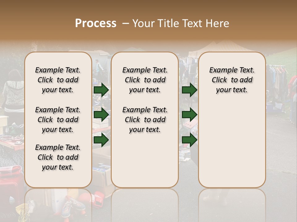A Group Of People Standing Around A Table With Many Items On It PowerPoint Template