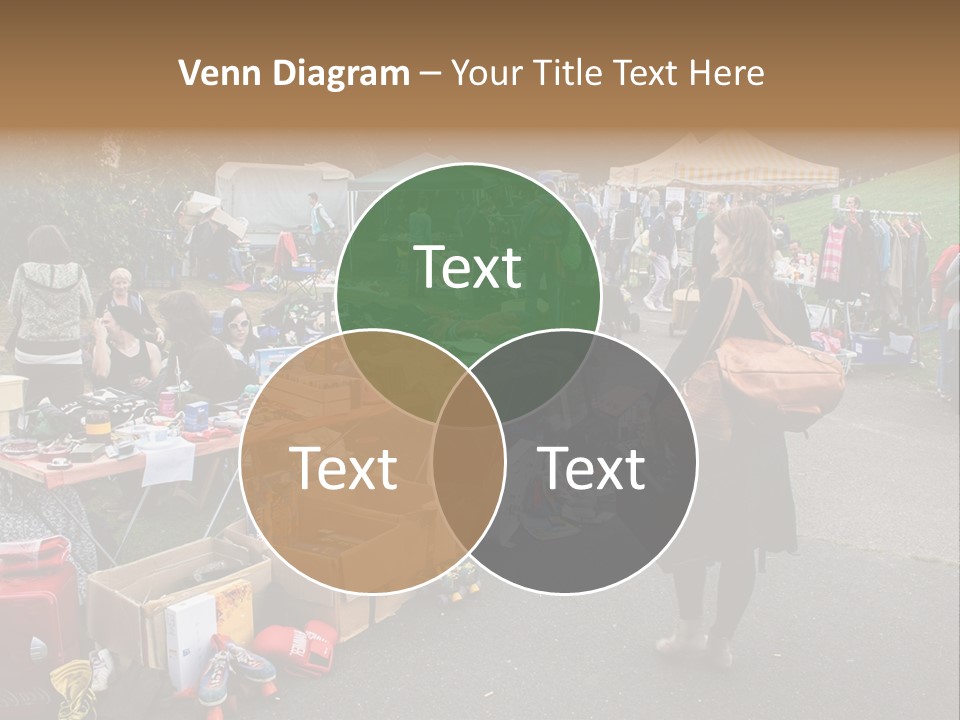 A Group Of People Standing Around A Table With Many Items On It PowerPoint Template