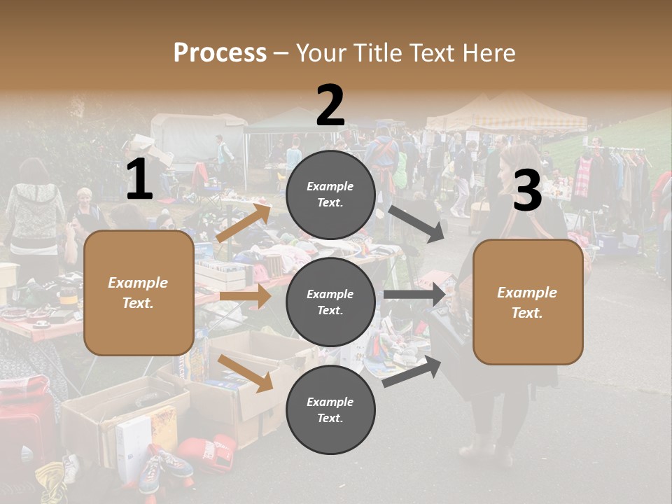 A Group Of People Standing Around A Table With Many Items On It PowerPoint Template