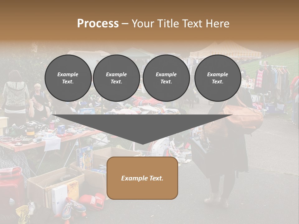 A Group Of People Standing Around A Table With Many Items On It PowerPoint Template
