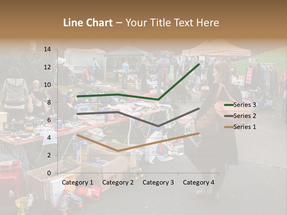 A Group Of People Standing Around A Table With Many Items On It PowerPoint Template