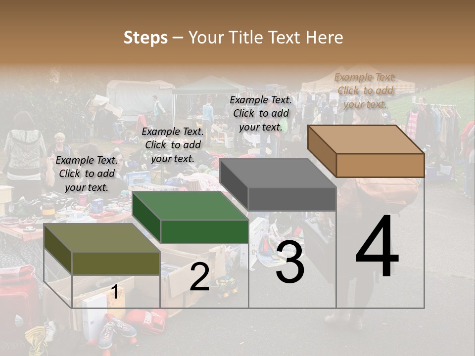 A Group Of People Standing Around A Table With Many Items On It PowerPoint Template