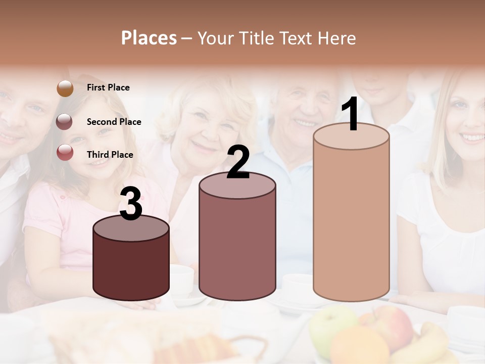 A Group Of People Sitting At A Table With Food PowerPoint Template