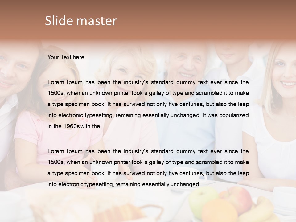 A Group Of People Sitting At A Table With Food PowerPoint Template