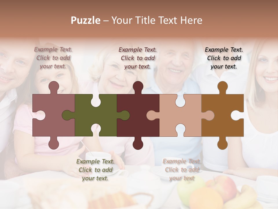 A Group Of People Sitting At A Table With Food PowerPoint Template