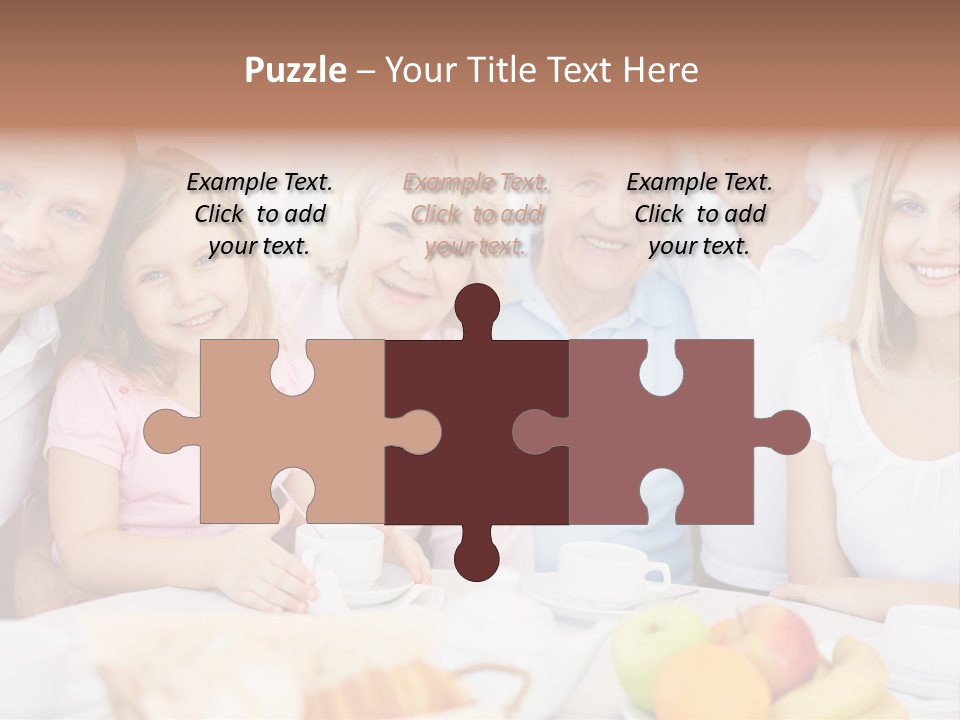 A Group Of People Sitting At A Table With Food PowerPoint Template