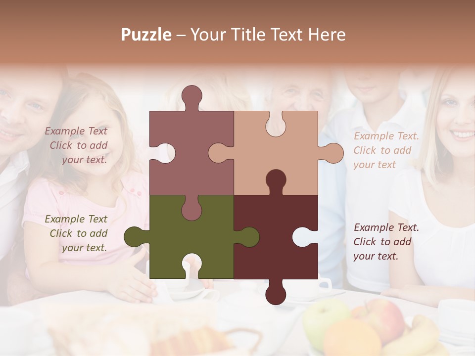 A Group Of People Sitting At A Table With Food PowerPoint Template