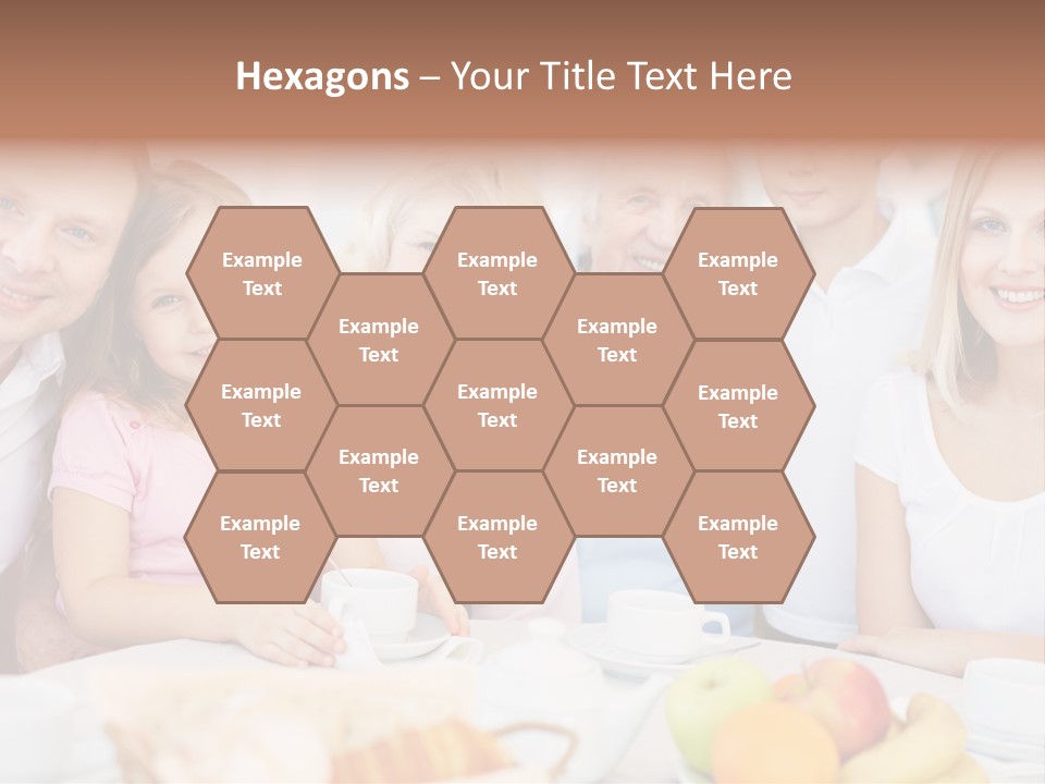 A Group Of People Sitting At A Table With Food PowerPoint Template