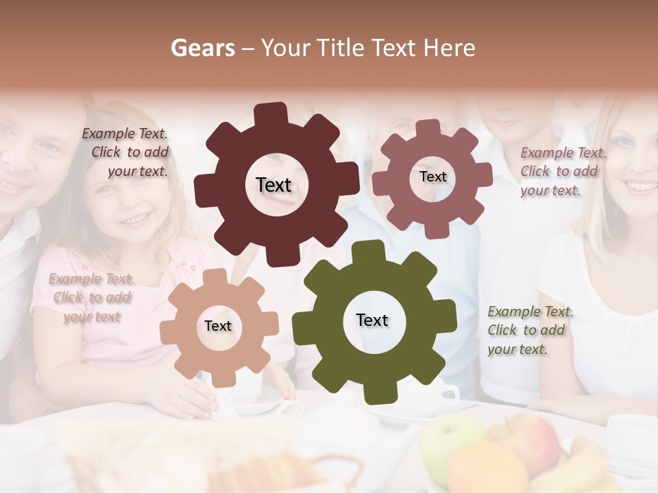 A Group Of People Sitting At A Table With Food PowerPoint Template