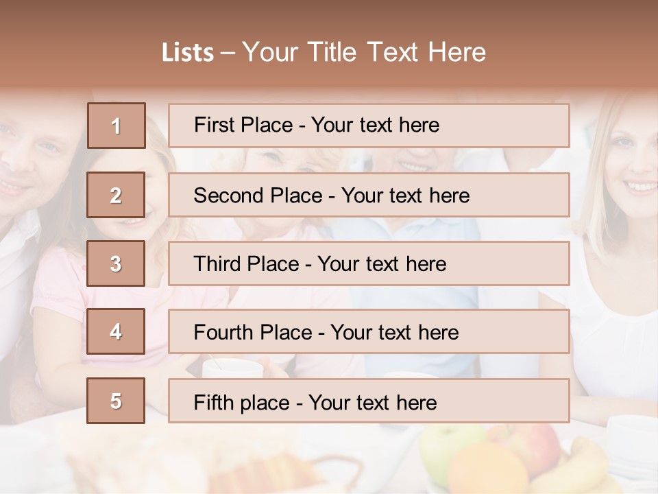 A Group Of People Sitting At A Table With Food PowerPoint Template