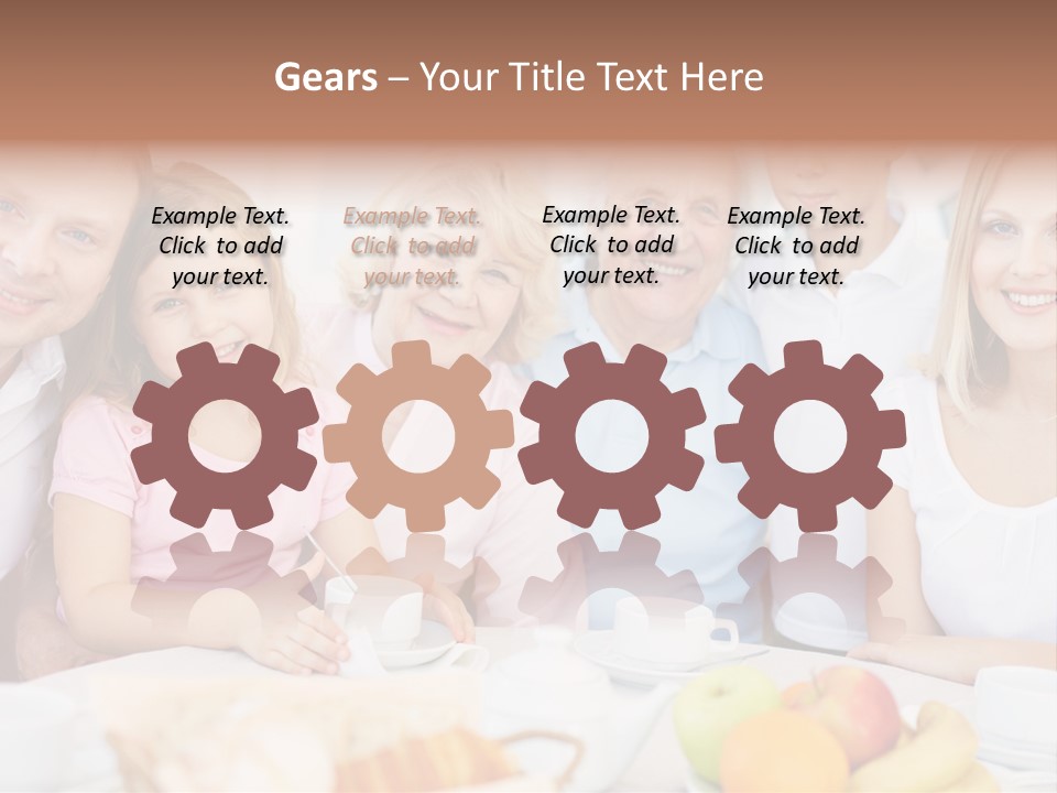 A Group Of People Sitting At A Table With Food PowerPoint Template