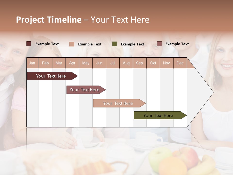 A Group Of People Sitting At A Table With Food PowerPoint Template