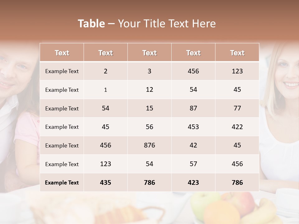 A Group Of People Sitting At A Table With Food PowerPoint Template
