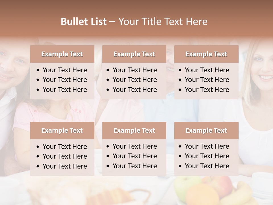A Group Of People Sitting At A Table With Food PowerPoint Template