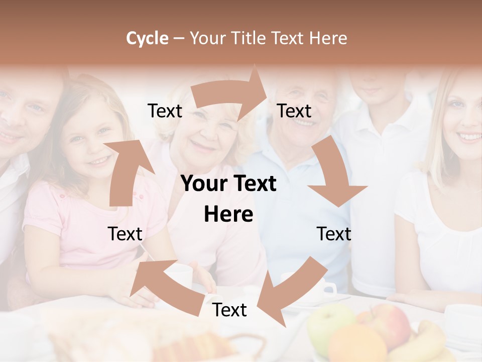 A Group Of People Sitting At A Table With Food PowerPoint Template