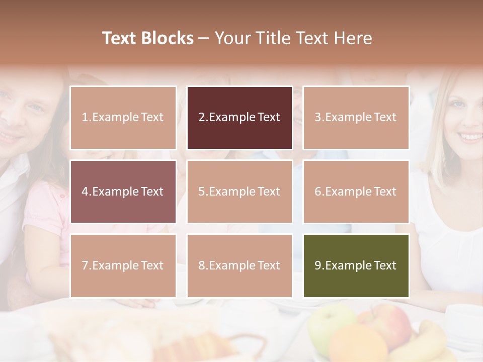 A Group Of People Sitting At A Table With Food PowerPoint Template