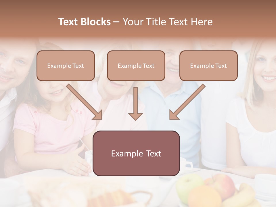 A Group Of People Sitting At A Table With Food PowerPoint Template