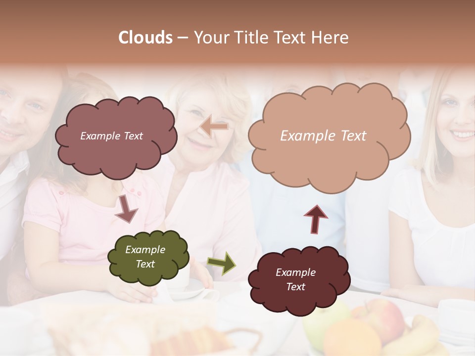A Group Of People Sitting At A Table With Food PowerPoint Template