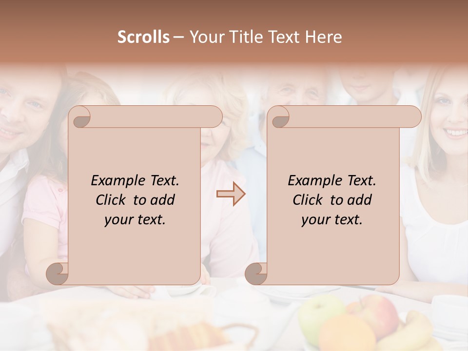 A Group Of People Sitting At A Table With Food PowerPoint Template