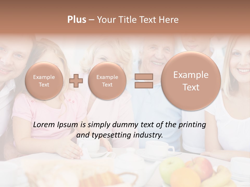 A Group Of People Sitting At A Table With Food PowerPoint Template