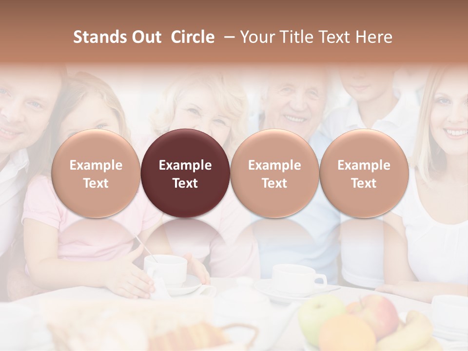 A Group Of People Sitting At A Table With Food PowerPoint Template