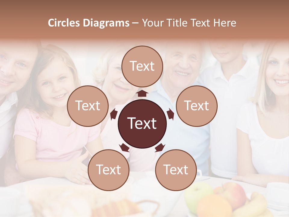 A Group Of People Sitting At A Table With Food PowerPoint Template