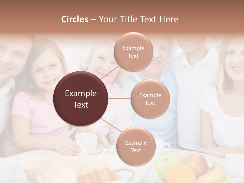 A Group Of People Sitting At A Table With Food PowerPoint Template