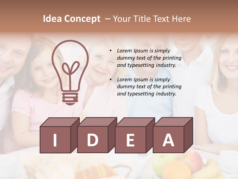 A Group Of People Sitting At A Table With Food PowerPoint Template