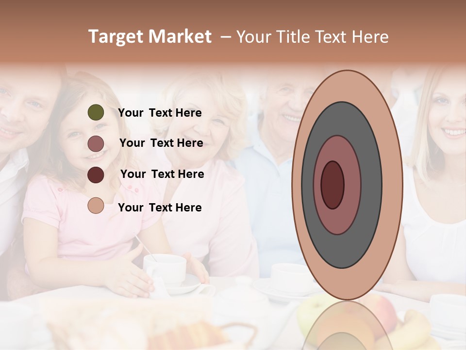 A Group Of People Sitting At A Table With Food PowerPoint Template