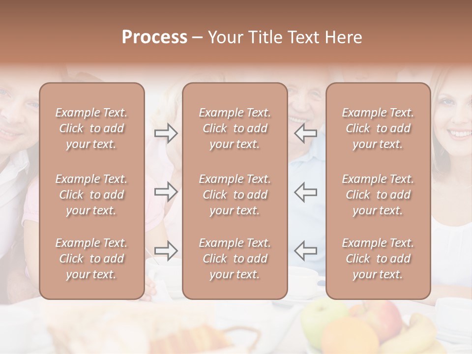 A Group Of People Sitting At A Table With Food PowerPoint Template