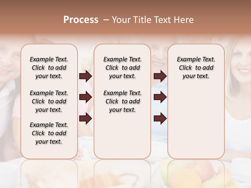A Group Of People Sitting At A Table With Food PowerPoint Template