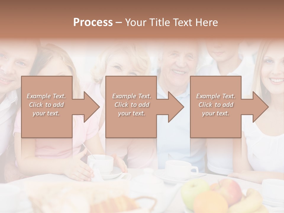 A Group Of People Sitting At A Table With Food PowerPoint Template