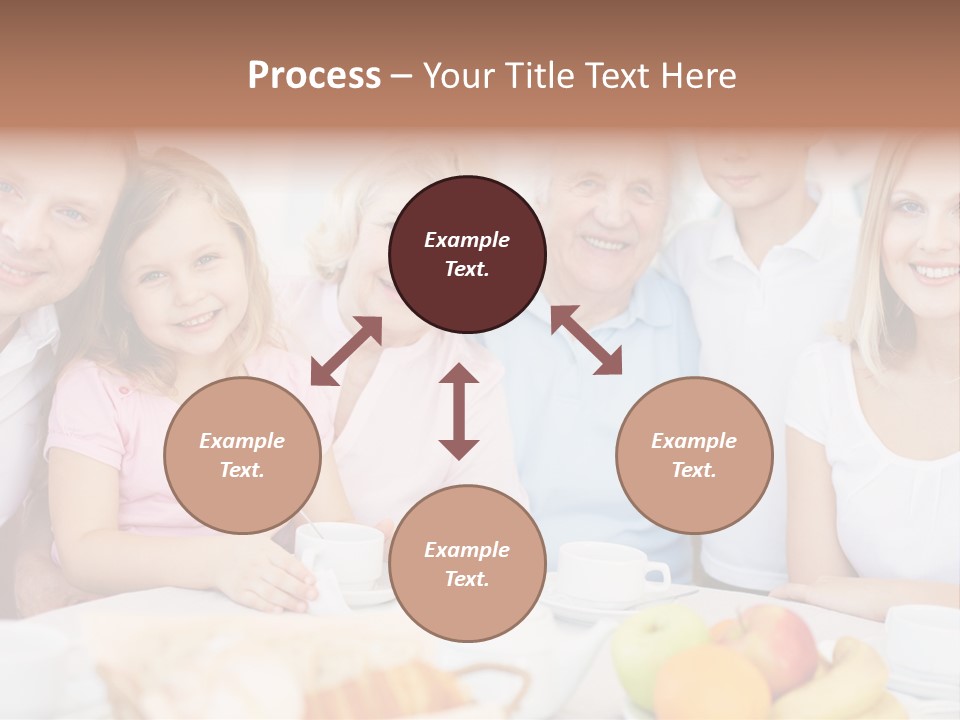 A Group Of People Sitting At A Table With Food PowerPoint Template
