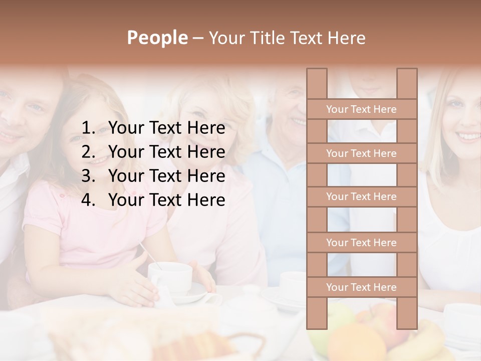A Group Of People Sitting At A Table With Food PowerPoint Template