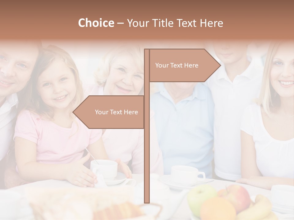 A Group Of People Sitting At A Table With Food PowerPoint Template