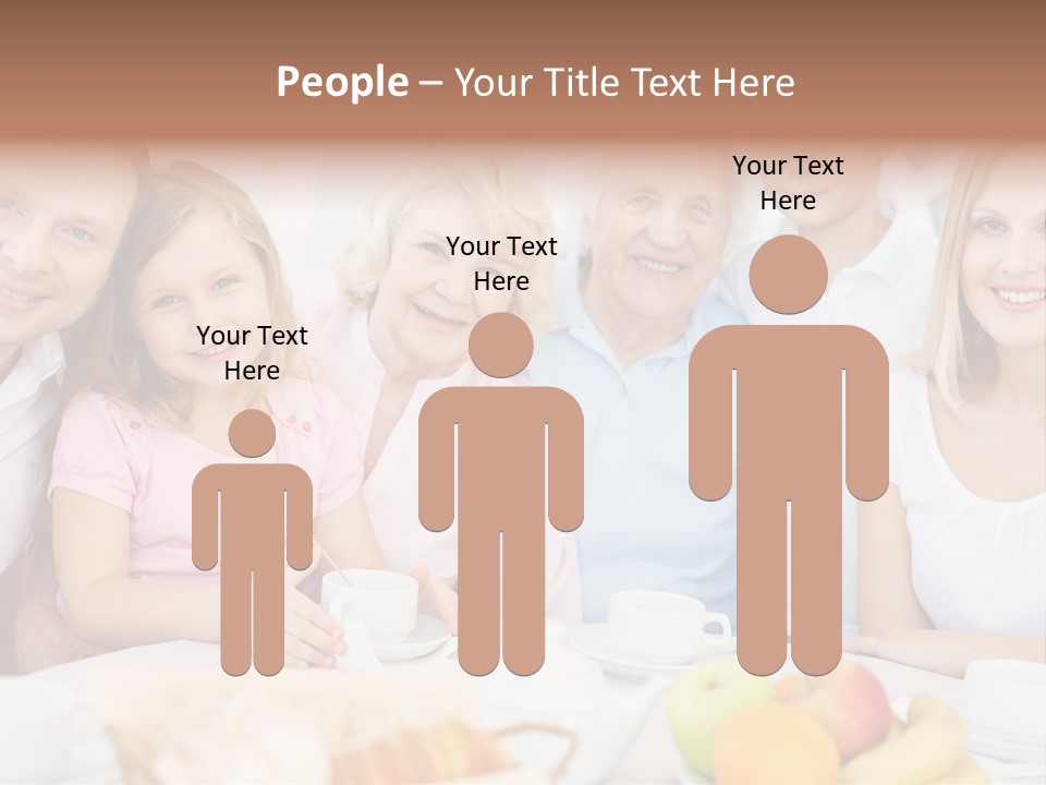 A Group Of People Sitting At A Table With Food PowerPoint Template