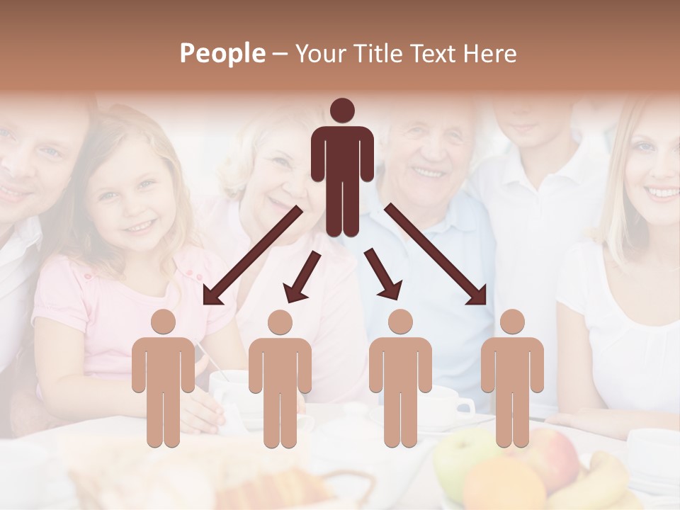 A Group Of People Sitting At A Table With Food PowerPoint Template