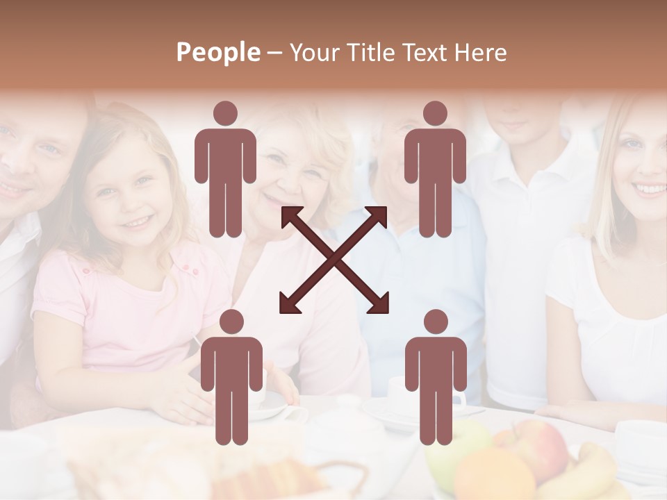 A Group Of People Sitting At A Table With Food PowerPoint Template