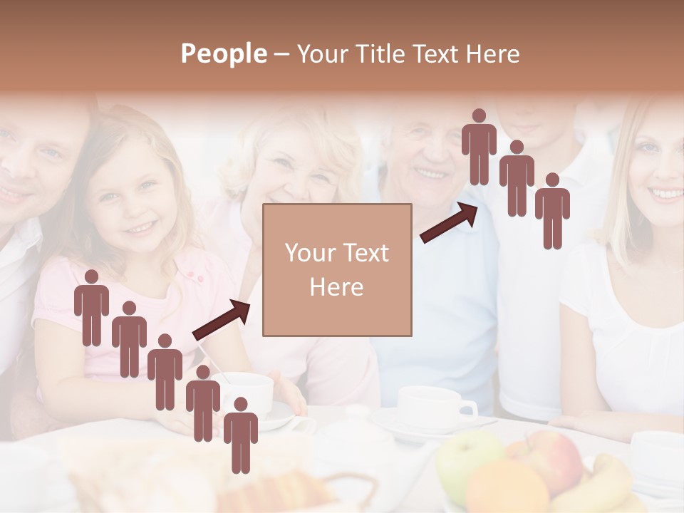 A Group Of People Sitting At A Table With Food PowerPoint Template