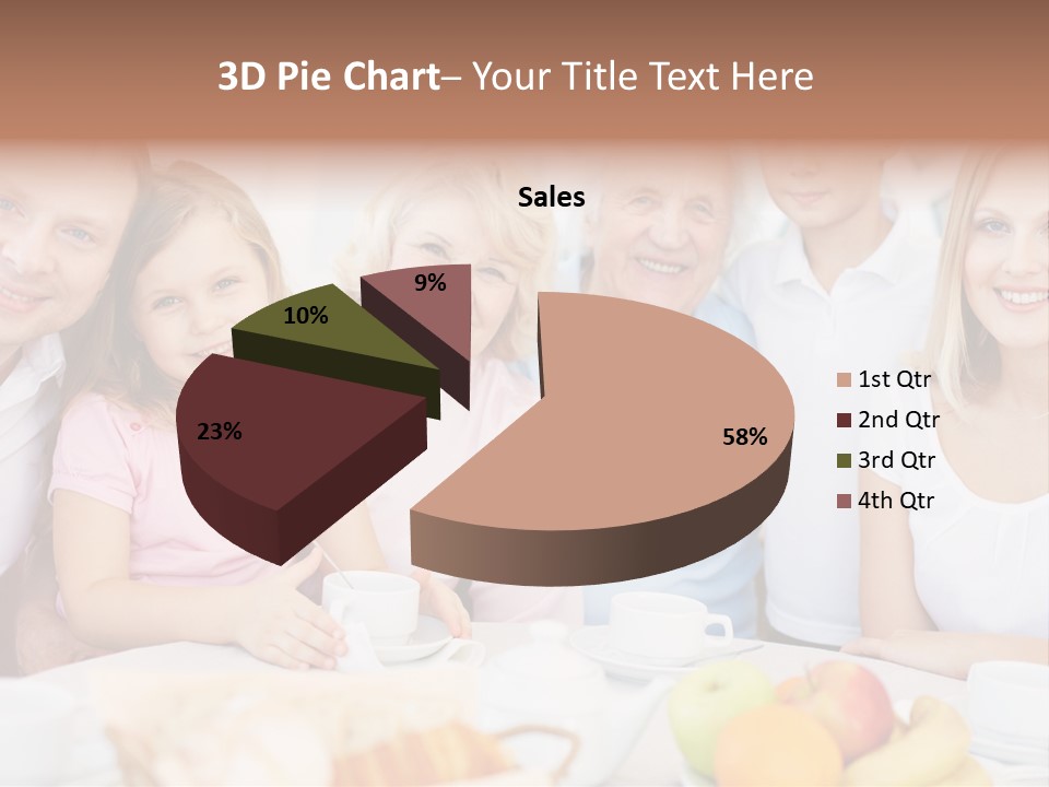 A Group Of People Sitting At A Table With Food PowerPoint Template